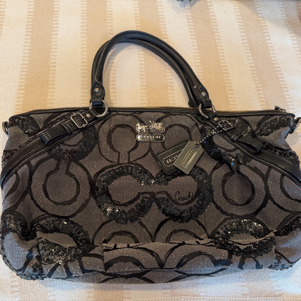 Coach Black and Silver Satchel
